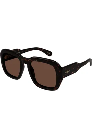 Chloé Akcesoria, unisex, brązowy, M, Kwadratowe Brązowe Okulary przeciwsłoneczne