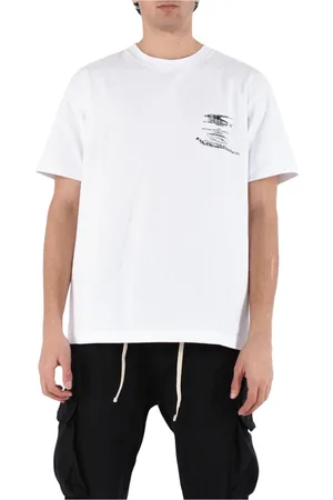 Purple Brand Koszulki, Mężczyzna, Biały, L, Bawełniana Koszulka z Jerseyu z Oversize