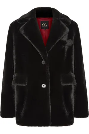 CESARE GASPARI Kurtki, Kobieta, Czarny, L, Poliester, Faux Fur & Shearling Kurtki