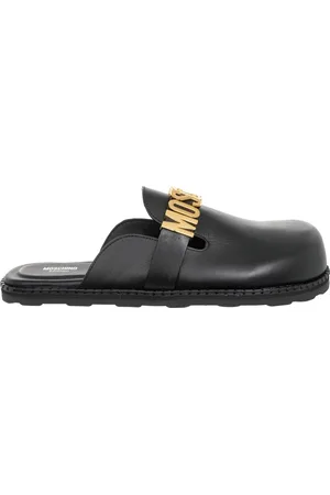 Moschino Buty, Mężczyzna, Czarny, 44 EU, Klapka w Jednym Kolorze, Bez Zapięcia