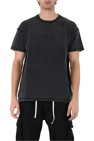 Purple Brand Koszulki, Mężczyzna, Czarny, 2XL, Czarna Bawełniana Koszulka Oversize Jersey