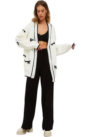 CESARE GASPARI Swetry, Kobieta, Biały, ONE SIZE, Bawełna, Oversized Jogger Set Sweter i Spodnie - Biały