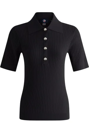 Fusalp Swetry, Kobieta, Czarny, XL, Vera Polo Z Krótkimi Rękawami