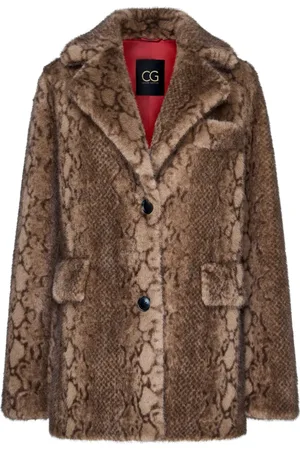 CESARE GASPARI Kurtki, Kobieta, brązowy, L, Poliester, Faux Fur & Shearling Kurtki