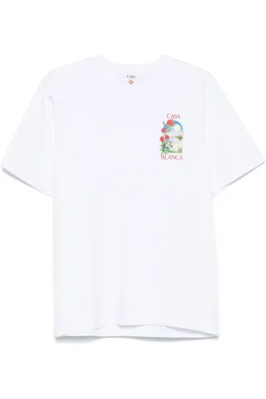 Casablanca Koszulki, Mężczyzna, Biały, S, Białe T-shirty i Pola z Nadrukiem Logo