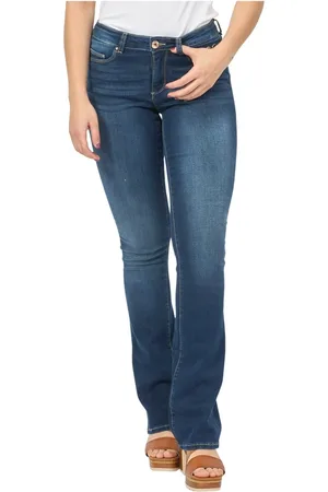 Fracomina Jeansy, Kobieta, Niebieski, W28, Denim, Niebieskie Bootcut Jeansyy z Efektem Push-Up