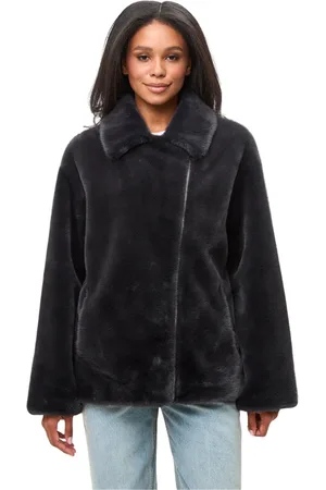 CESARE GASPARI Kurtki, Kobieta, Czarny, M, Poliester, Faux Fur & Shearling Kurtki