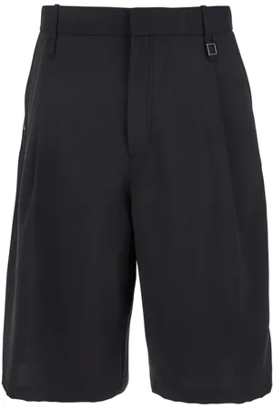 WOOYOUNGMI Szorty, Mężczyzna, Czarny, L, Czarne Tech Fabric Bermuda Shorts