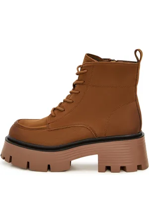 CESARE GASPARI Buty, Kobieta, brązowy, 38 EU, Casual Platform Ankle Botki