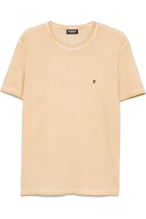Dondup Koszulki, Mężczyzna, Beżowy, S, Beżowe T-shirty i Pola z Logo