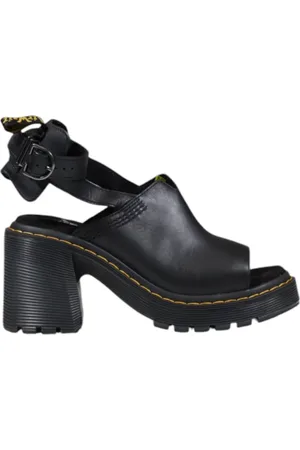 Dr. Martens Buty, Kobieta, Czarny, 36 EU, Skórzane Sandały z Zapięciem na Sprzączkę