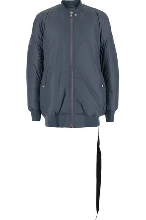 Rick Owens Kurtki, Mężczyzna, Szary, XS, Szara Kurtka Bomber z Szczegółem Paska