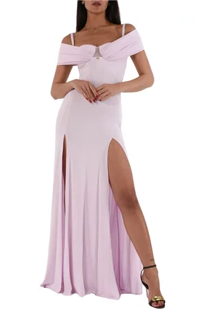 Elisabetta Franchi Sukienki, Kobieta, Różowy, 2XL, Sukienka z gorsetem z dżerseju i krepu z marszczeniami na ramionach