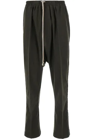 Rick Owens Spodnie, Mężczyzna, Zielony, XL, Zielone Spodnie z Kapturem z Bawełny