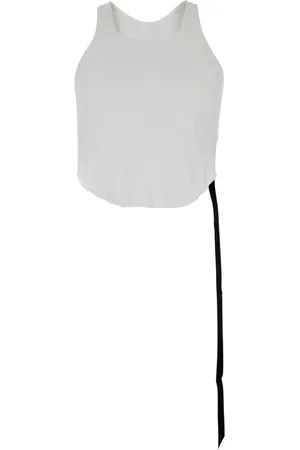 Rick Owens Koszulki, Mężczyzna, Biały, S, Biała Racerback Top z Oversize Band