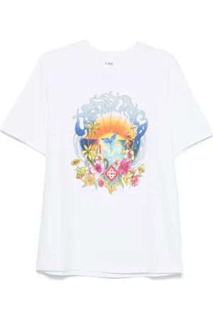 Casablanca Koszulki, Mężczyzna, Biały, M, Białe T-shirty i Pola