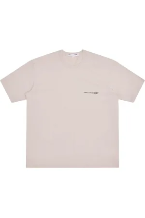 Comme des Garçons Koszulki, Mężczyzna, Szary, XL, Koszulka z nadrukiem logo z bawełny