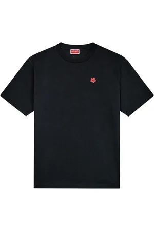 Kenzo Koszulki, Mężczyzna, Czarny, S, Czarna Kwiatowa Koszulka i Polo