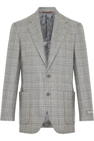 CANALI Kurtki, Mężczyzna, Szary, 2XL, Marynarka z Jedwabiu/Welurowa z 2 Guzikami