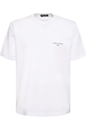 Comme des Garçons Koszulki, Mężczyzna, Biały, L, Koszulka z nadrukiem logo z bawełny