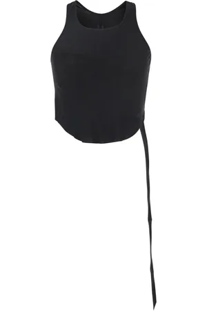 Rick Owens Koszulki, Mężczyzna, Czarny, S, Czarny Racerback Top z Oversize Band