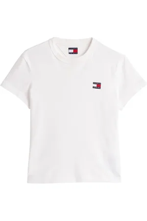 Tommy Hilfiger Koszulki, Kobieta, Biały, L, Casual Reg Badge T-shirt