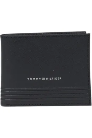 Tommy Hilfiger Akcesoria, Mężczyzna, Czarny, ONE SIZE, Klasyczny Portfel Skórzany z Kieszeniami