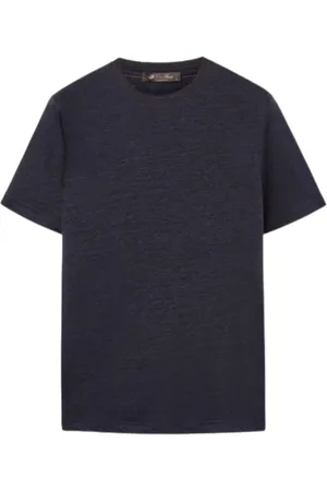 Loro Piana Koszulki, Mężczyzna, Niebieski, M, Niebieski T-shirt z okrągłym dekoltem