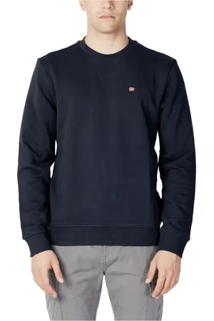 Napapijri Bluzy, Mężczyzna, Niebieski, 2XL, Niebieski Bawełniany Sweter dla Mężczyzn