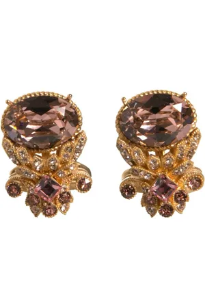 Dolce & Gabbana Akcesoria, Mężczyzna, Żółty, ONE SIZE, Kryształowe Logo Spinki