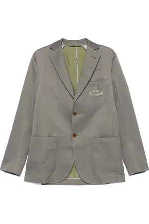 Vivienne Westwood Kurtki, Mężczyzna, Szary, 2XL, Szara Kurtka z Guzikami i Kieszeniami