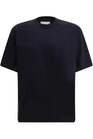 SACAI Koszulki, Mężczyzna, Niebieski, M, Nowoczesny T-shirt z kieszeniami
