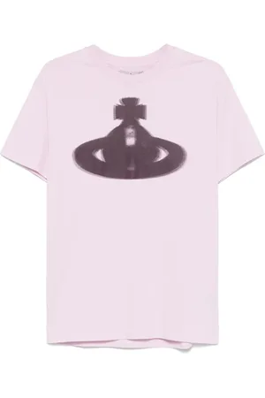 Vivienne Westwood Koszulki, Mężczyzna, Różowy, L, Różowe T-shirty i Pola z Efektem Spray-Paint