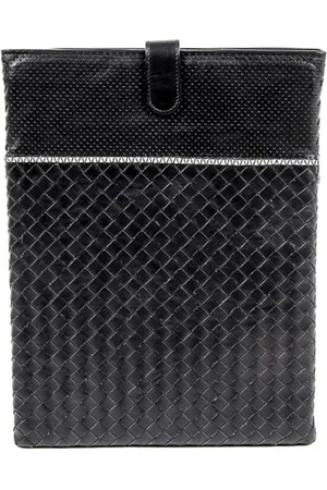 Bottega Veneta Akcesoria, unisex, Czarny, ONE SIZE, Czarna skórzana etui na tablet