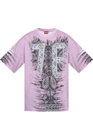 Diesel Koszulki, Mężczyzna, Wielobarwność, L, Różowy wybielony efekt T-shirt Polo