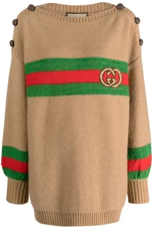 Gucci Swetry, Kobieta, brązowy, S, Sweter z naszywką Interlocking G