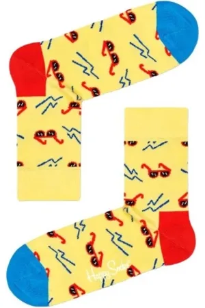 Happy Socks Bielizna, Kobieta, Wielobarwność, S, Bawełna, Żółte Majtki Crew Style