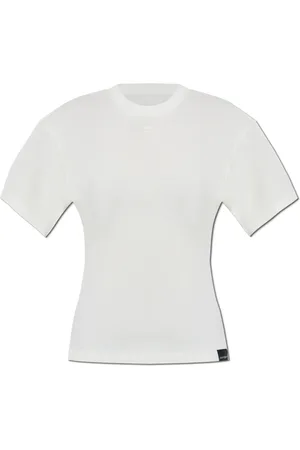 Courrèges Koszulki, Kobieta, Biały, L, Bawełna, T-shirt z logo