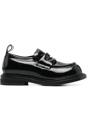 Moschino Buty, Kobieta, Czarny, 40 EU, Czarne płaskie buty skórzane