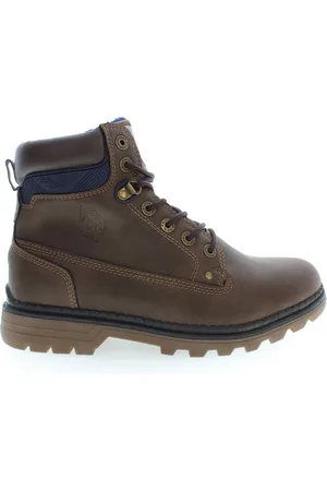U.S. Polo Assn. Buty, Mężczyzna, brązowy, 45 EU, Brązowe Wysokie Buty Męskie na Sznurowadła