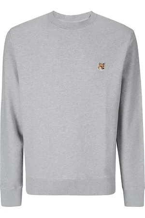 Maison Kitsuné Bluzy, Mężczyzna, Szary, M, Bluza z logo, okrągły dekolt