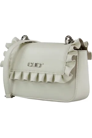 Cult Torebki, Kobieta, Biały, ONE SIZE, Frill Crossbody Bag z Złotym Hardwarem