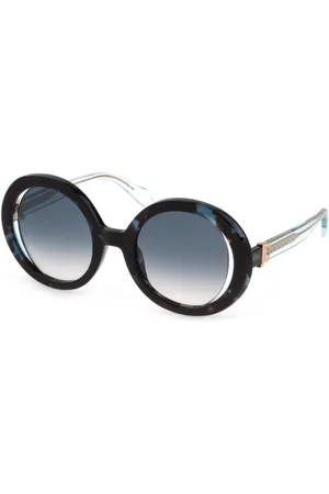 Roberto Cavalli Akcesoria, Kobieta, Niebieski, ONE SIZE, Niebieskie Okulary z Gradientową Soczewką