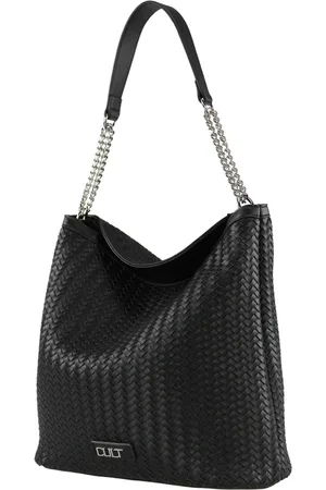 Cult Torebki, Kobieta, Czarny, ONE SIZE, Czarna Pleciona Torba Hobo Styl