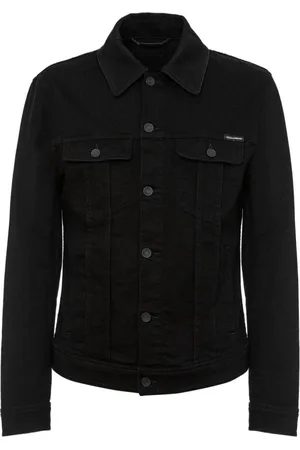 Dolce & Gabbana Kurtki, Mężczyzna, Czarny, L, Klasyczna Kurtka Dżinsowa