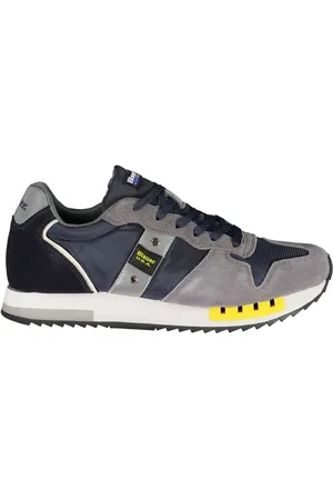 Blauer Buty, Mężczyzna, Niebieski, 42 EU, Skóra, Niebieskie Buty Sportowe z Kontrastowymi Sznurowadłami
