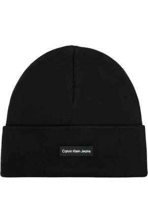 Calvin Klein Akcesoria, Mężczyzna, Czarny, ONE SIZE, Poliester, Męskie Jesień/Zima Poliester Patch Czapka