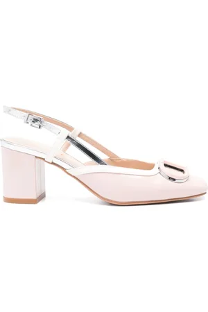 Twin-Set Buty, Kobieta, Różowy, 37 EU, Różowe Sandały Slingback z Logo Plaque