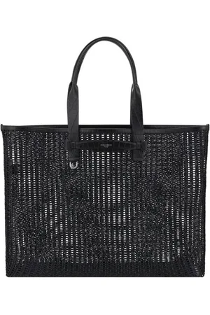 Dolce & Gabbana Torebki, Mężczyzna, Czarny, ONE SIZE, Torba z siateczki z perforacją i monogramem