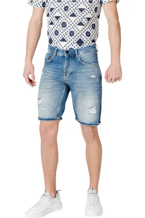 Antony Morato Szorty, Mężczyzna, Niebieski, W33, Denim, Stylowe bawełniane szorty z kieszeniami na zamek